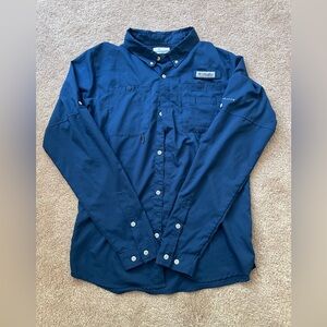 Columbia Navy Long Sleeve PFG Shirt